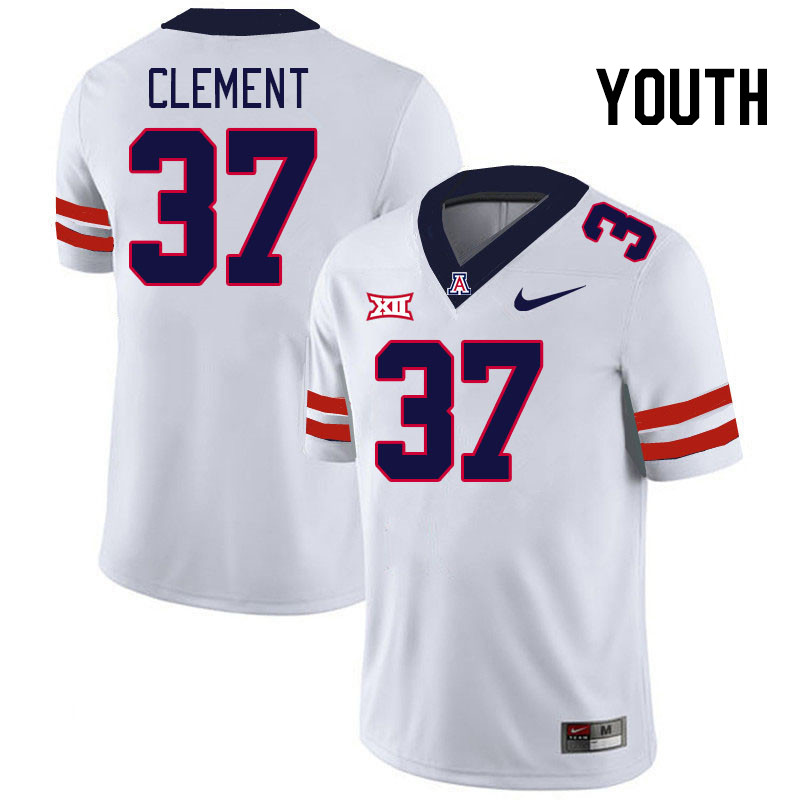 Youth #37 Nolan Clement Arizona Wildcats Big 12 Conference College Football Jerseys Stitched-White